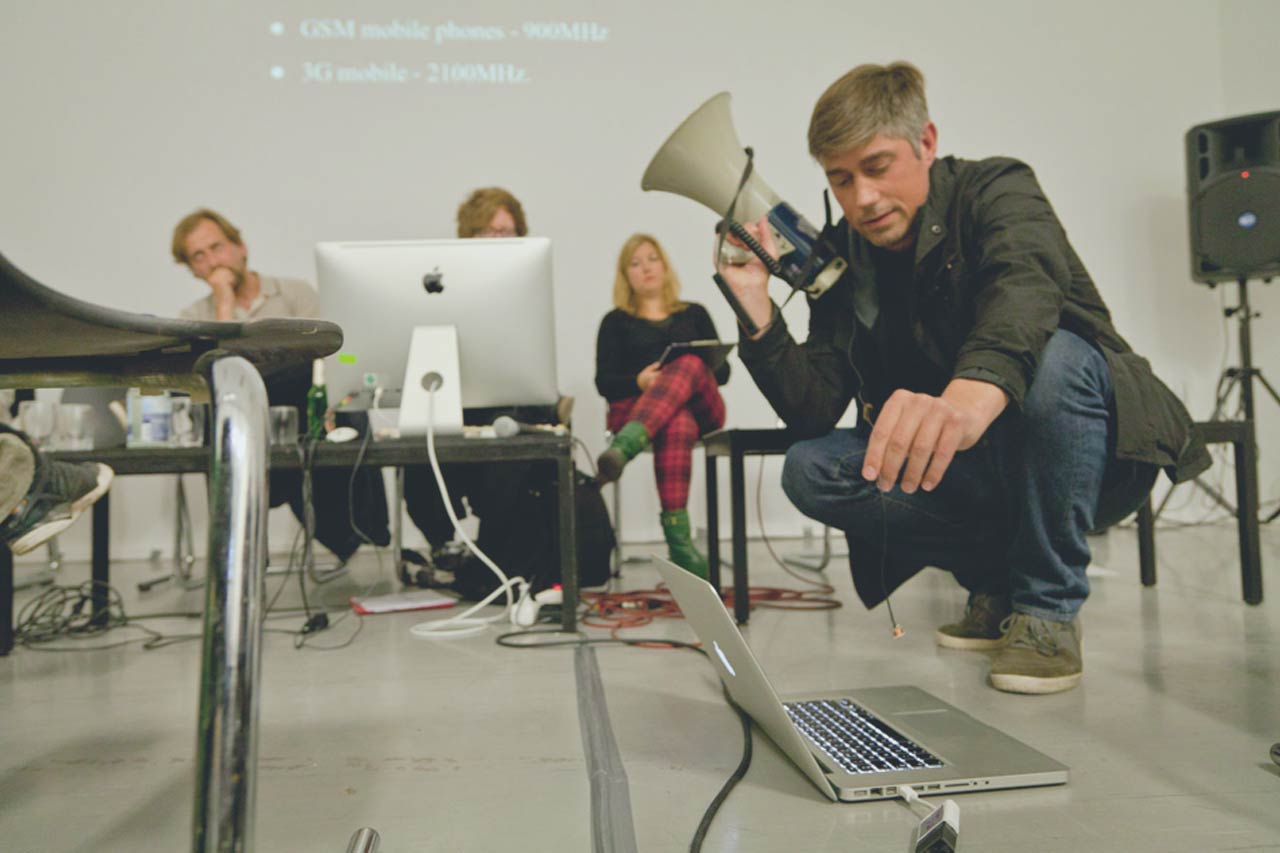 John Wild performing at transmedialie, Berlin